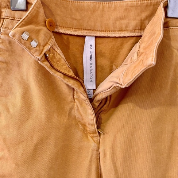 Babaton| Aritzia Mustard Yellow Cotton Twill Wide Leg Pants Sz 0 - Picture 5 of 5